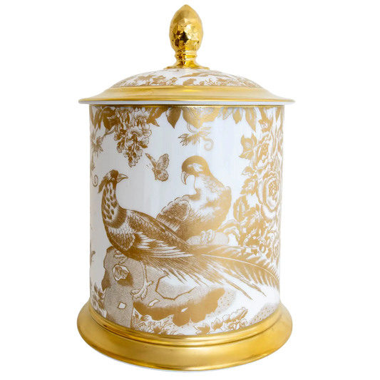 Royal Crown Derby Gold Aves Storage Jar