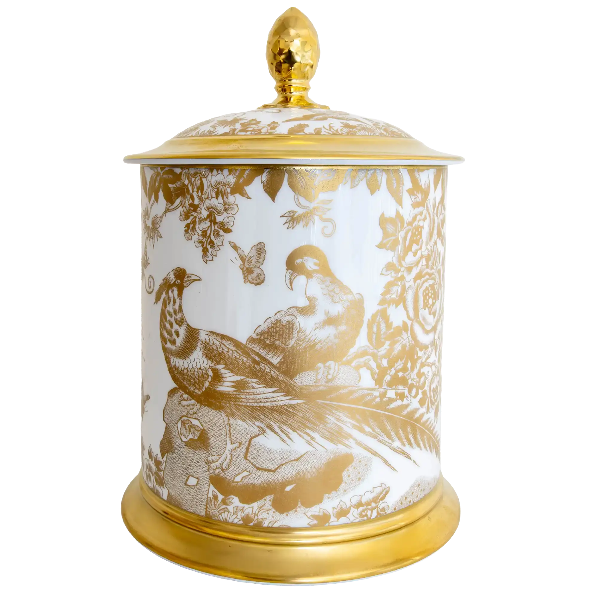 Royal Crown Derby Gold Aves Storage Jar