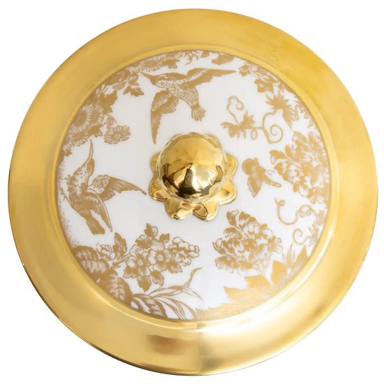 Royal Crown Derby Gold Aves Storage Jar
