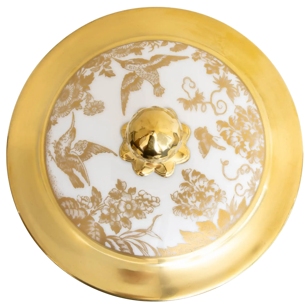 Royal Crown Derby Gold Aves Storage Jar