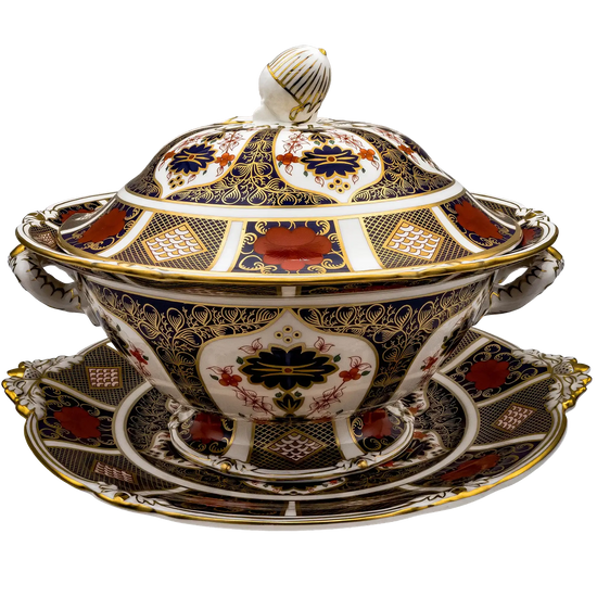 Royal Crown Derby Imari 1128 Soup Tureen & Stand