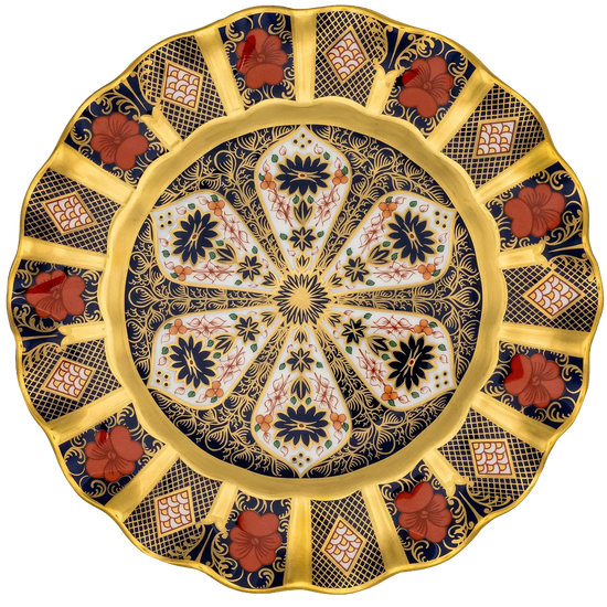 Royal Crown Derby Imari SGB Fluted Dessert Plate