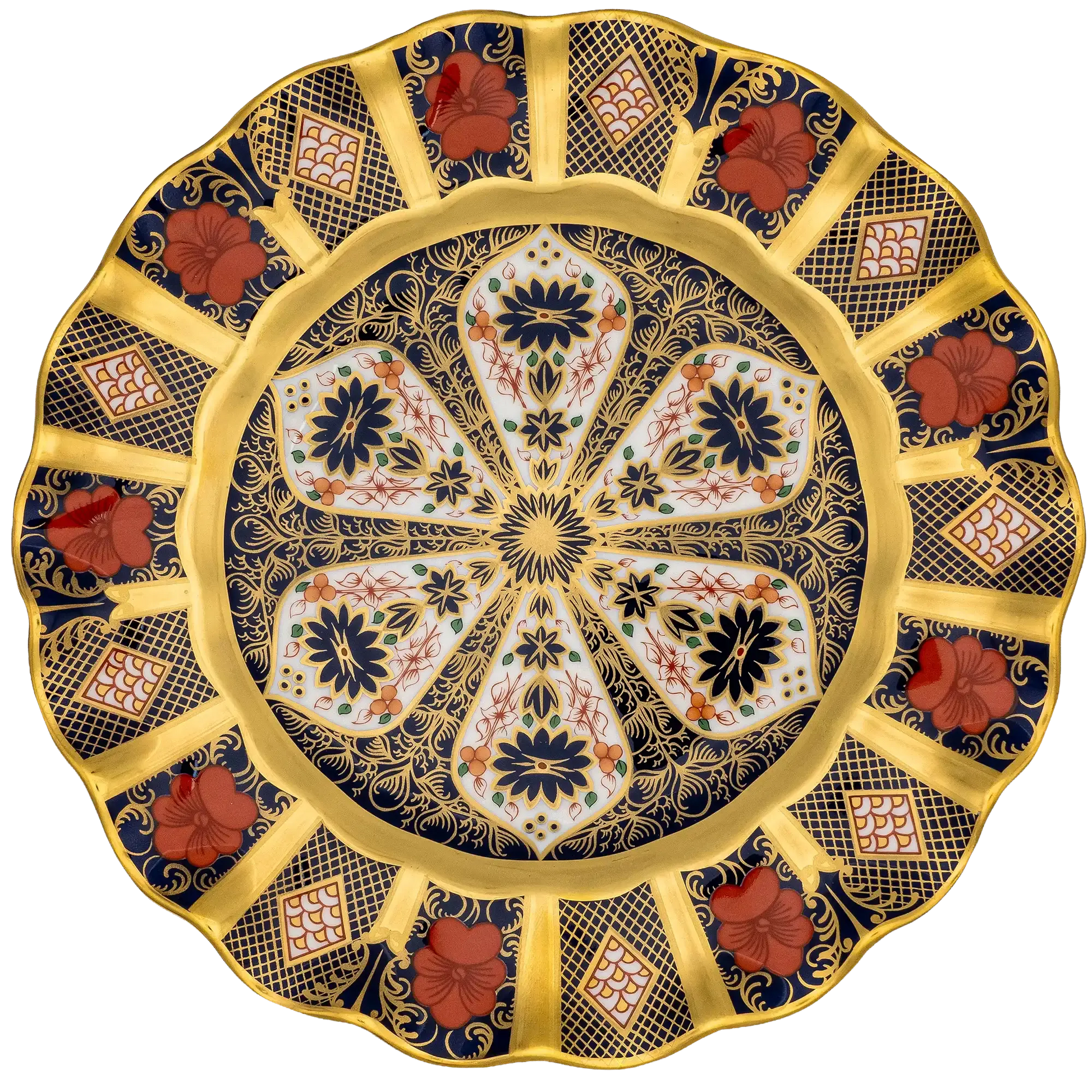 Royal Crown Derby Imari SGB Fluted Dessert Plate