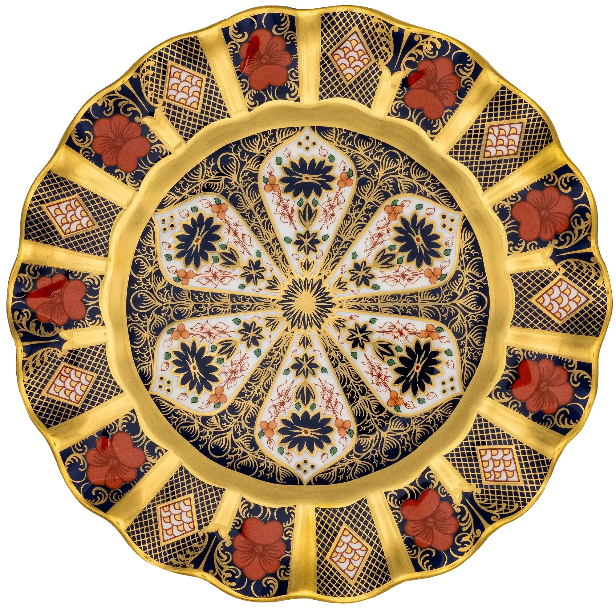 Royal Crown Derby Imari SGB Fluted Dessert Plate