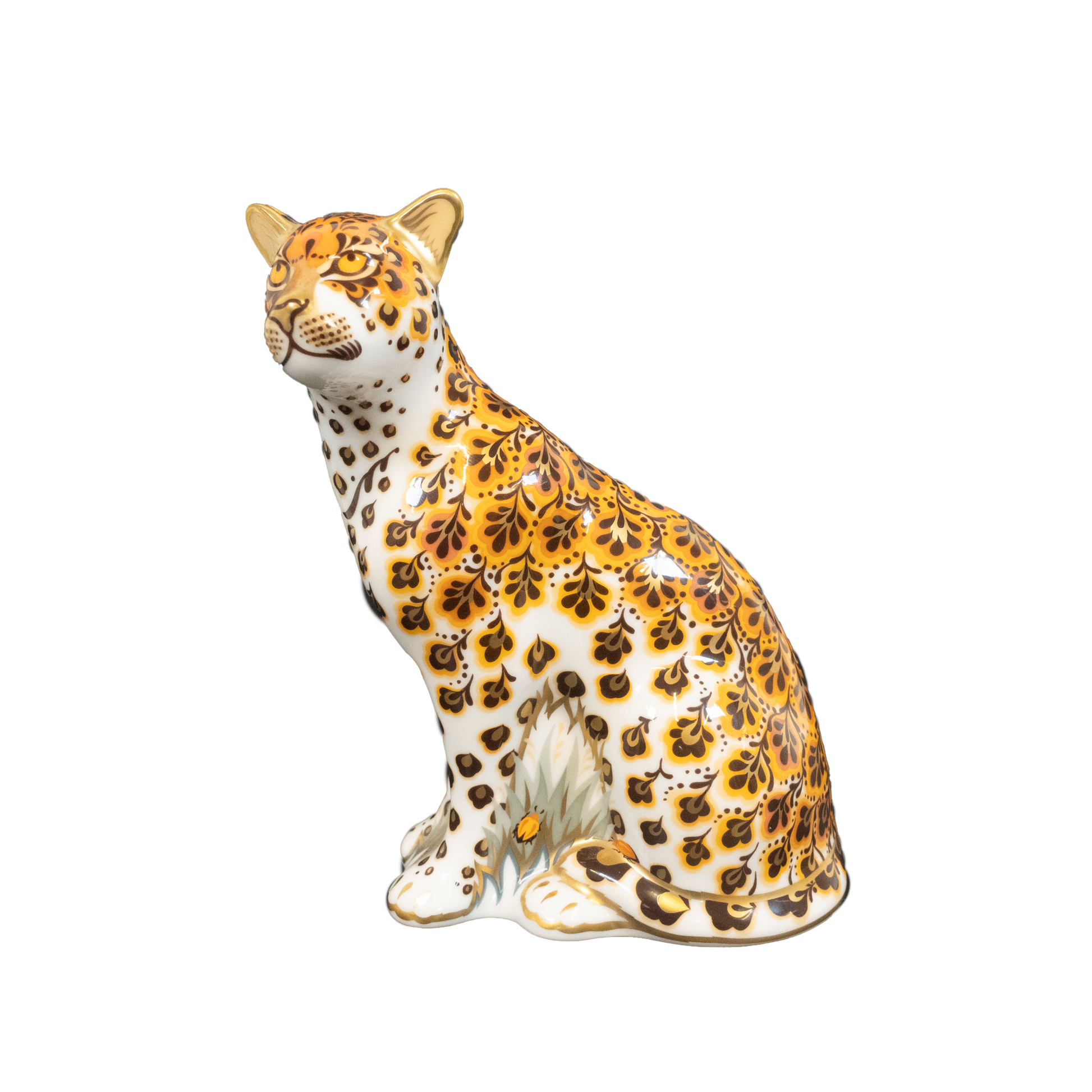 Royal Crown Derby Leopardess and Cub Family Paperweights Charterwells-Ex-Display