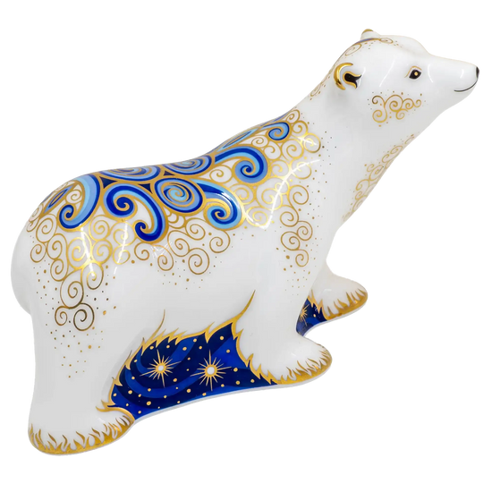 Royal Crown Derby Polar Bear Aurora & Polar Bear Cub Standing