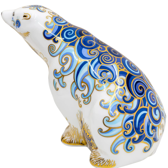 Royal Crown Derby Polar Bear Aurora & Polar Bear Cub Standing