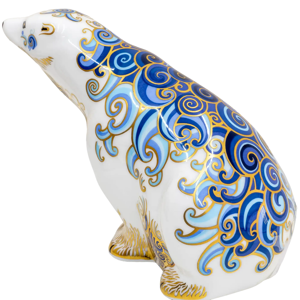 Royal Crown Derby Polar Bear Aurora & Polar Bear Cub Standing