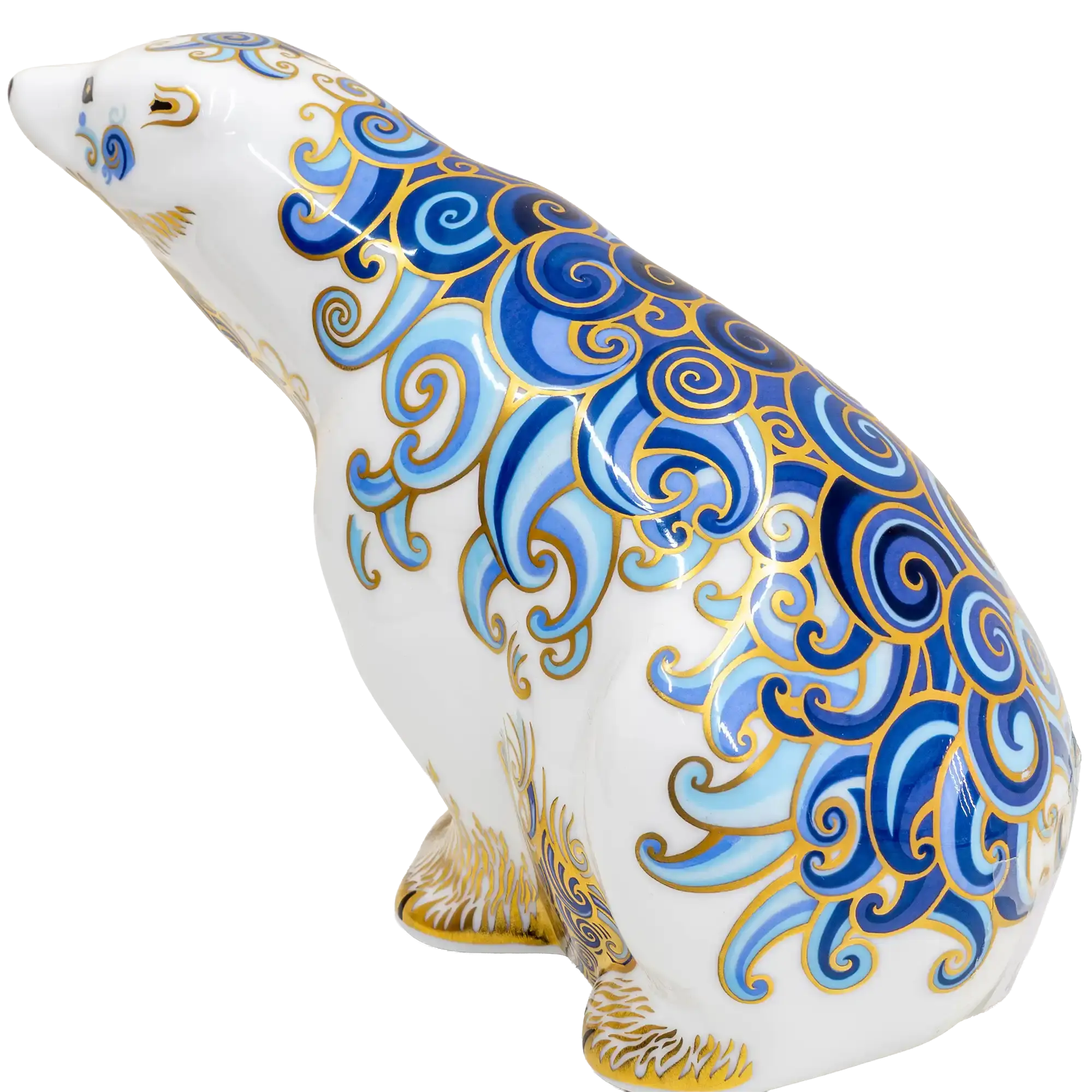 Royal Crown Derby Polar Bear Aurora & Polar Bear Cub Standing
