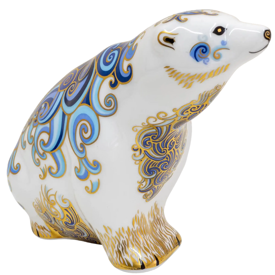 Royal Crown Derby Polar Bear Aurora & Polar Bear Cub Standing