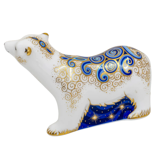 Royal Crown Derby Polar Bear Aurora & Polar Bear Cub Standing