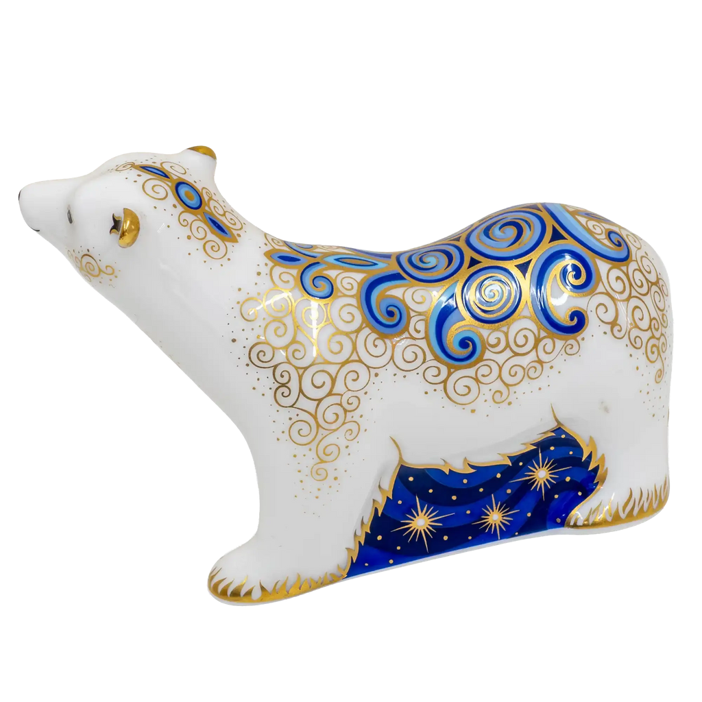 Royal Crown Derby Polar Bear Aurora & Polar Bear Cub Standing