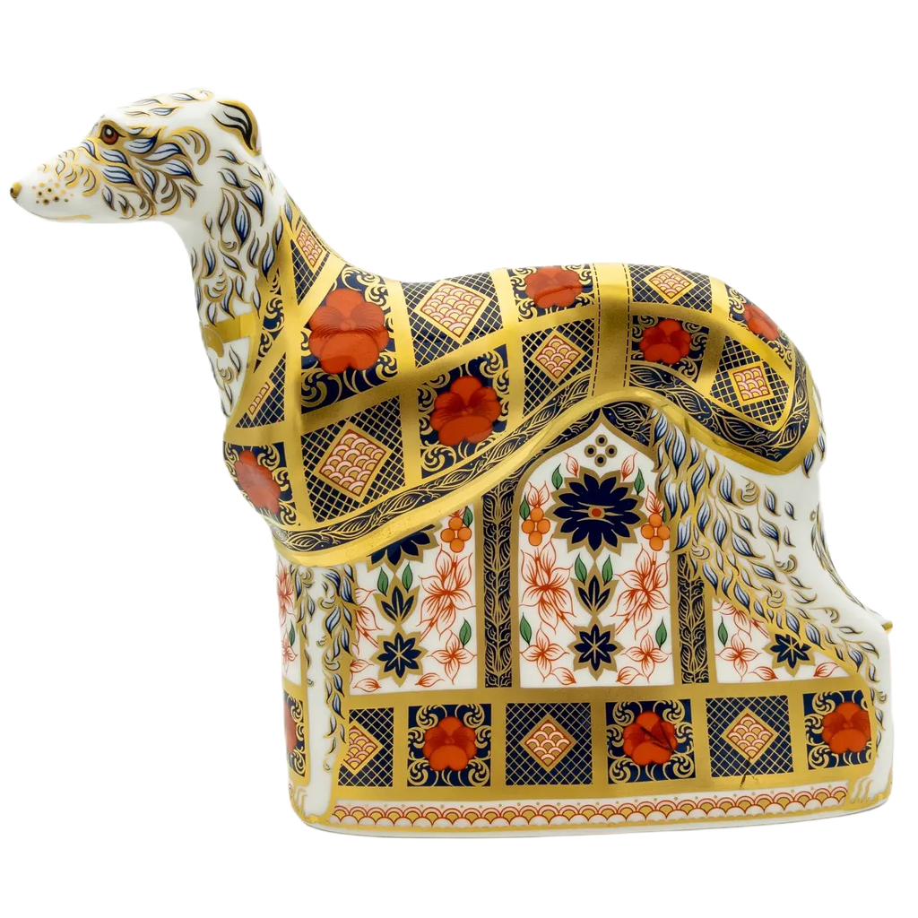 Royal Crown Derby Imari SGB Lurcher Paperweight Charterwells