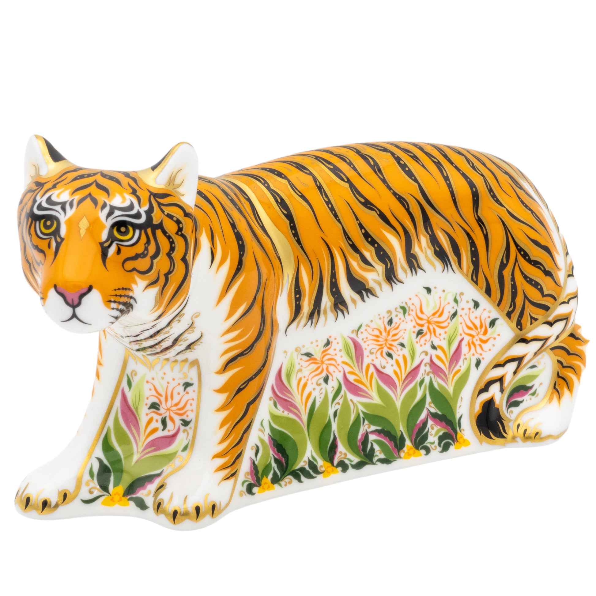 Royal Crown Derby Sumatran Tiger Bone China Paperweight Collectible Charterwells