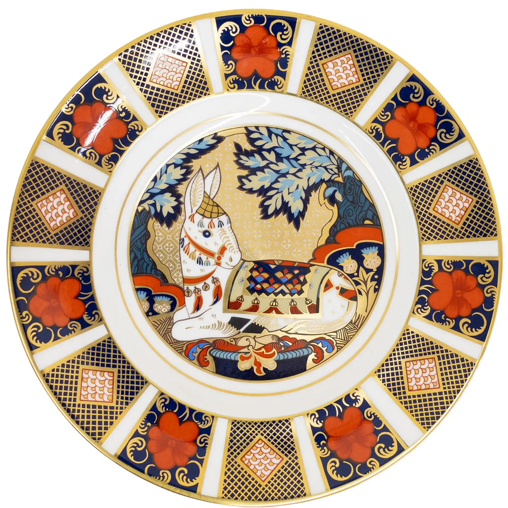 Royal Crown Derby Imari Thistle Donkey & Plate