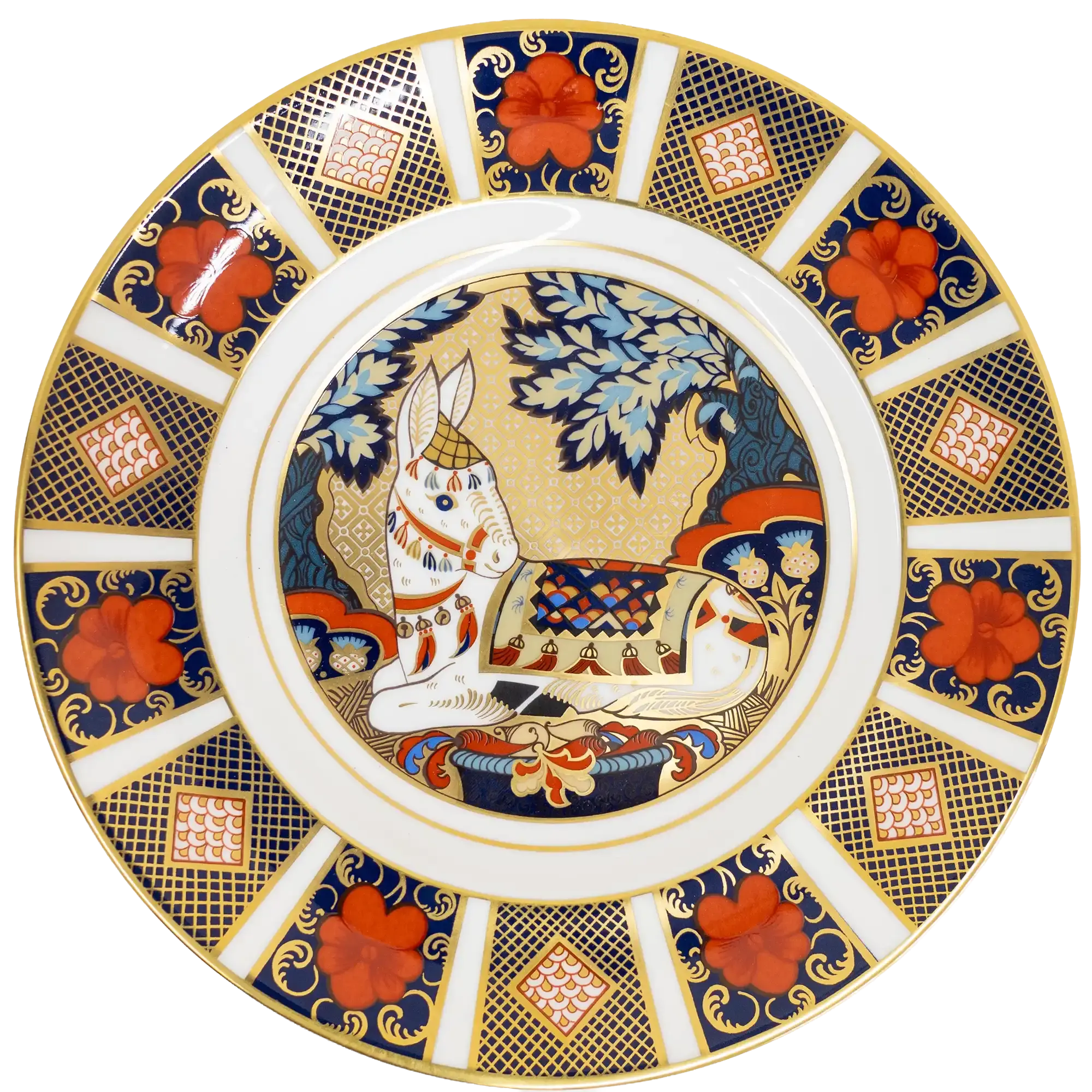 Royal Crown Derby Imari Thistle Donkey & Plate