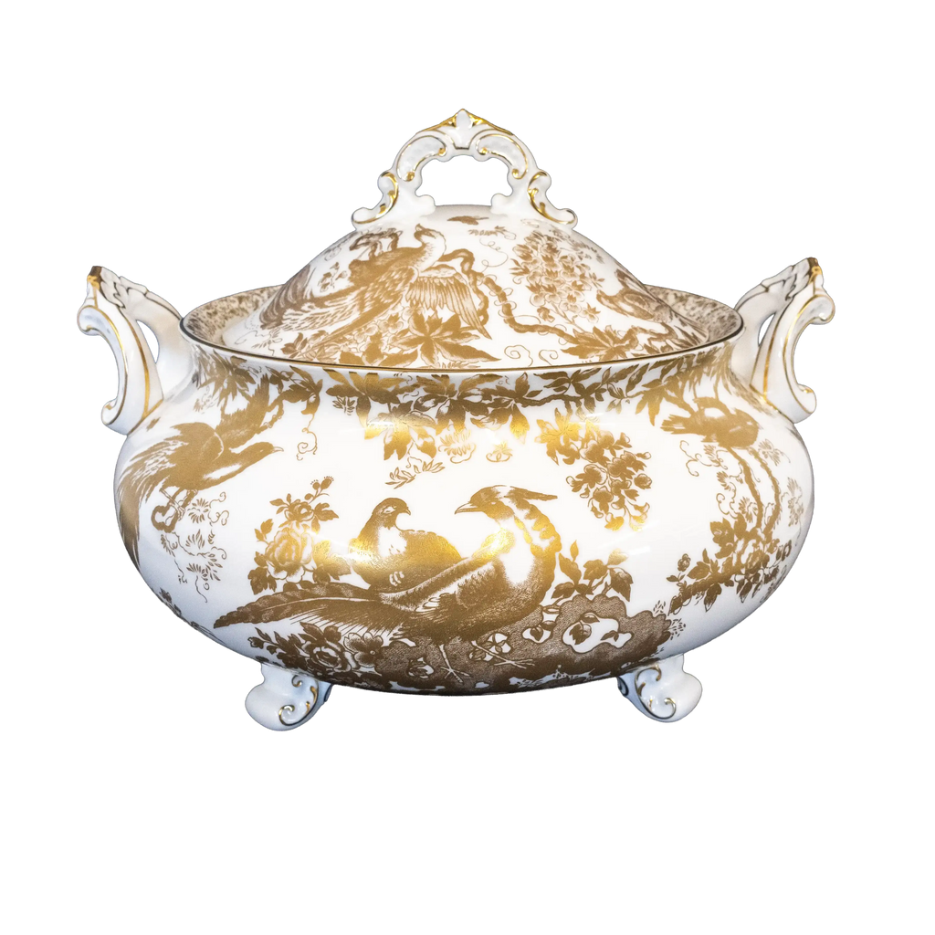 Royal Crown Derby Gold Aves Soup Tureen - Charterwells