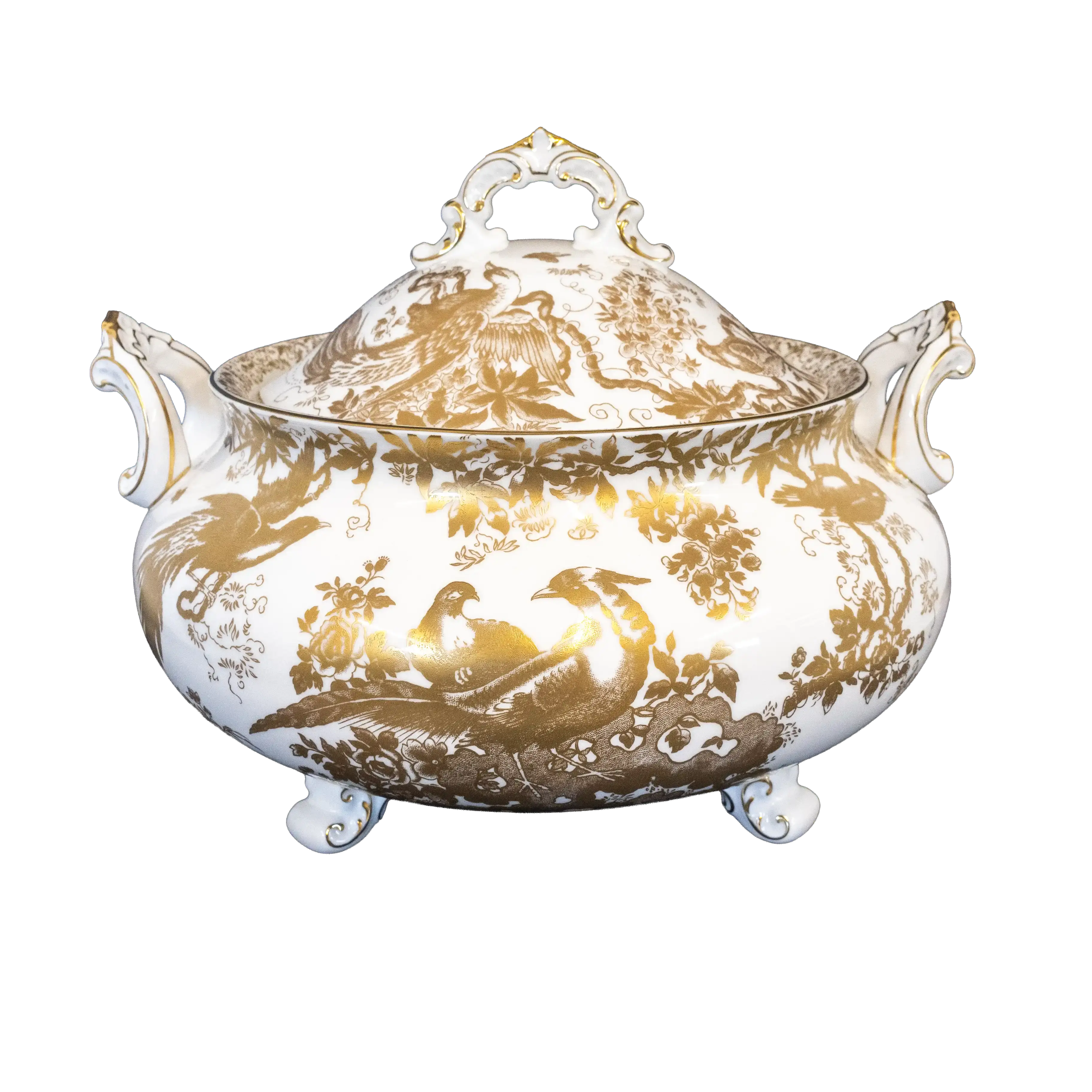 Royal Crown Derby Gold Aves Soup Tureen - Charterwells