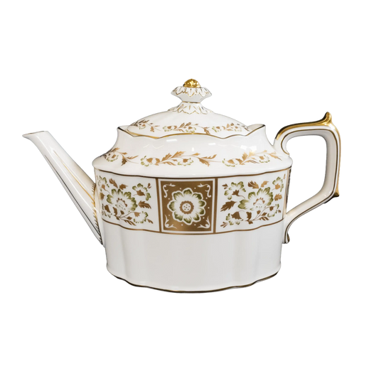 Royal Crown Derby Green Panel Teapot Large - Charterwells