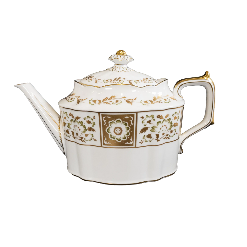 Royal Crown Derby Green Panel Teapot Large - Charterwells