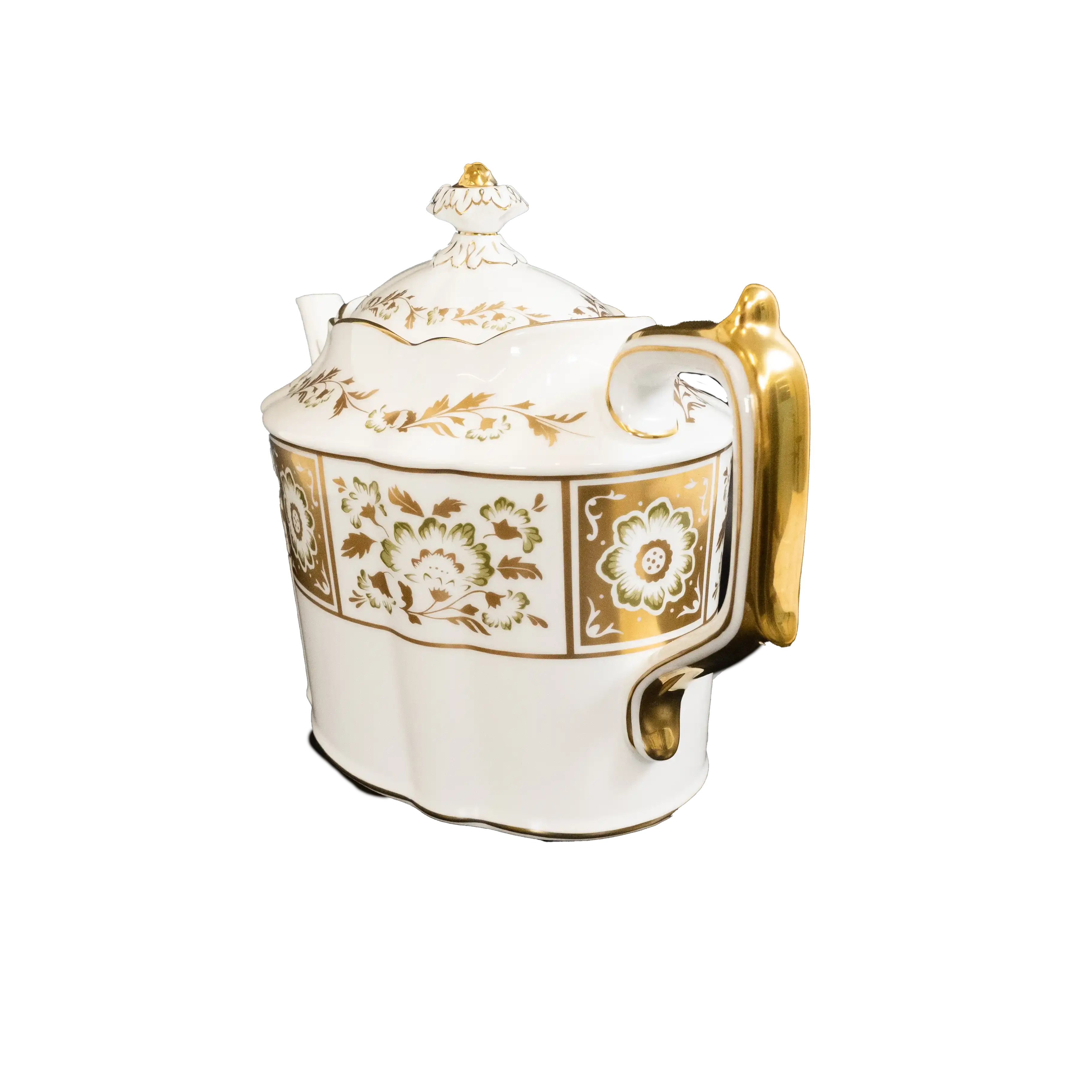 Royal Crown Derby Green Panel Teapot Large - Charterwells