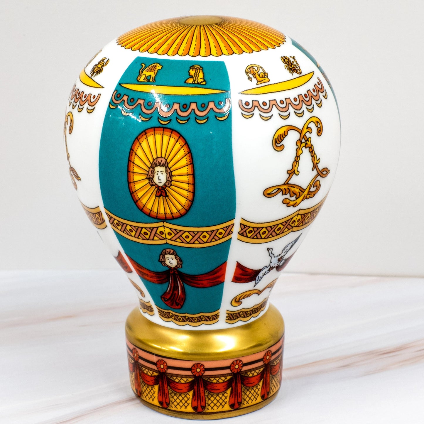 Royal Worcester Up, Up & Away Hot Air Balloon Candle Snuffer Charterwells