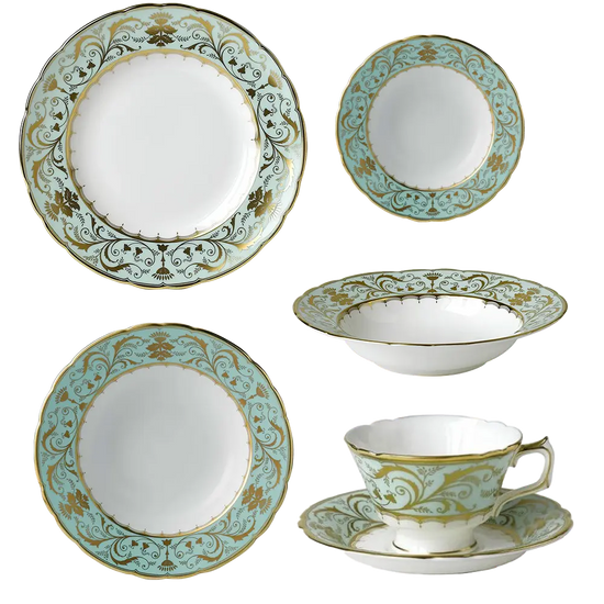Royal Crown Derby Darley Abbey Pattern -  10" Dinner Plate, 8" Salad Plate, 6" Side Plate, 8" Soup Bowl, Tea Cup and Saucer