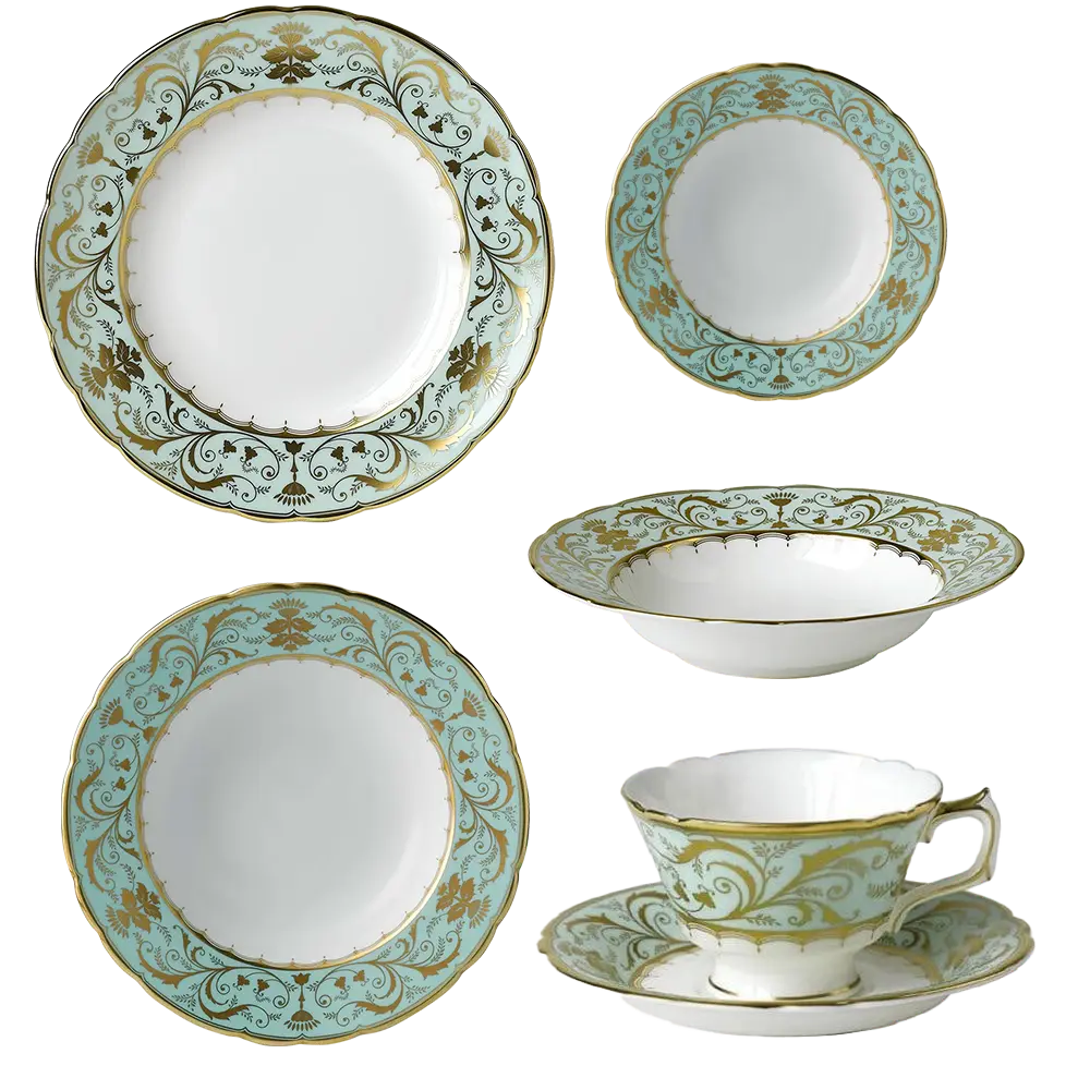 Royal Crown Derby Darley Abbey Pattern -  10" Dinner Plate, 8" Salad Plate, 6" Side Plate, 8" Soup Bowl, Tea Cup and Saucer
