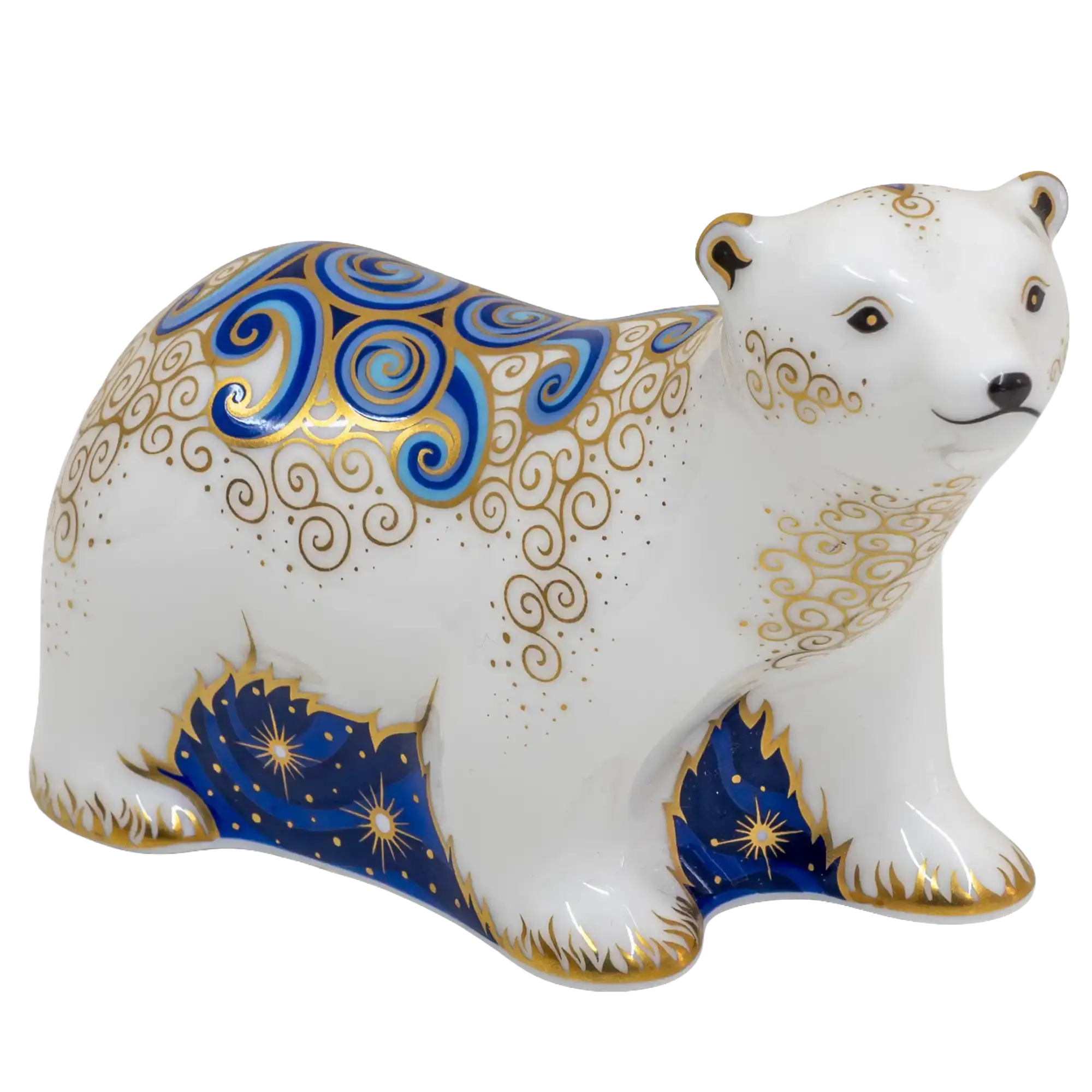 Royal Crown Derby Polar Bear Aurora & Polar Bear Cub Standing