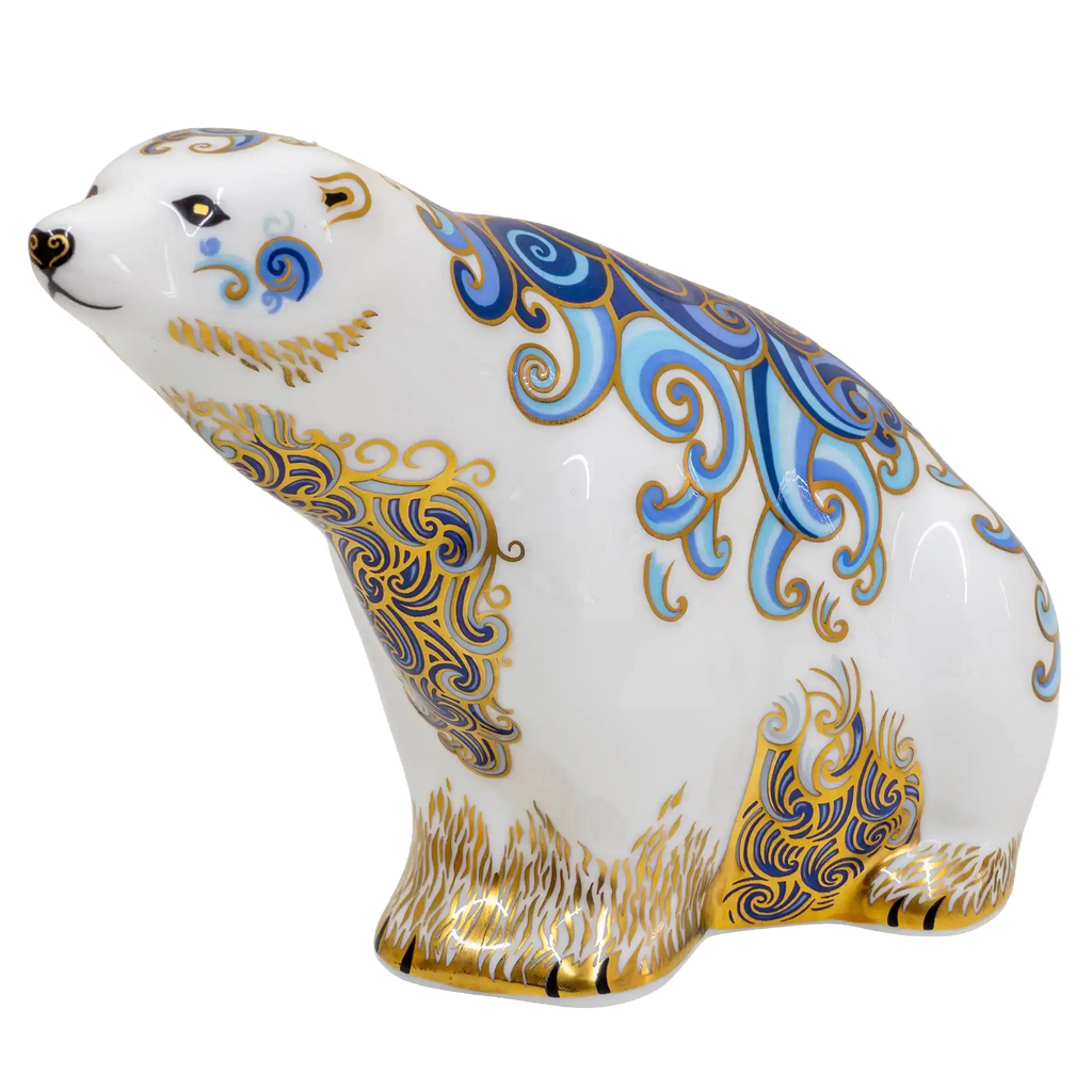 Royal Crown Derby Polar Bear Aurora & Polar Bear Cub Standing