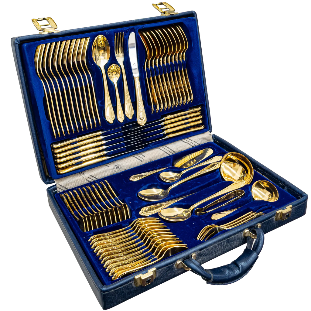 Solingen Bestecke 70pc Gold Plated Canteen Cutlery Set