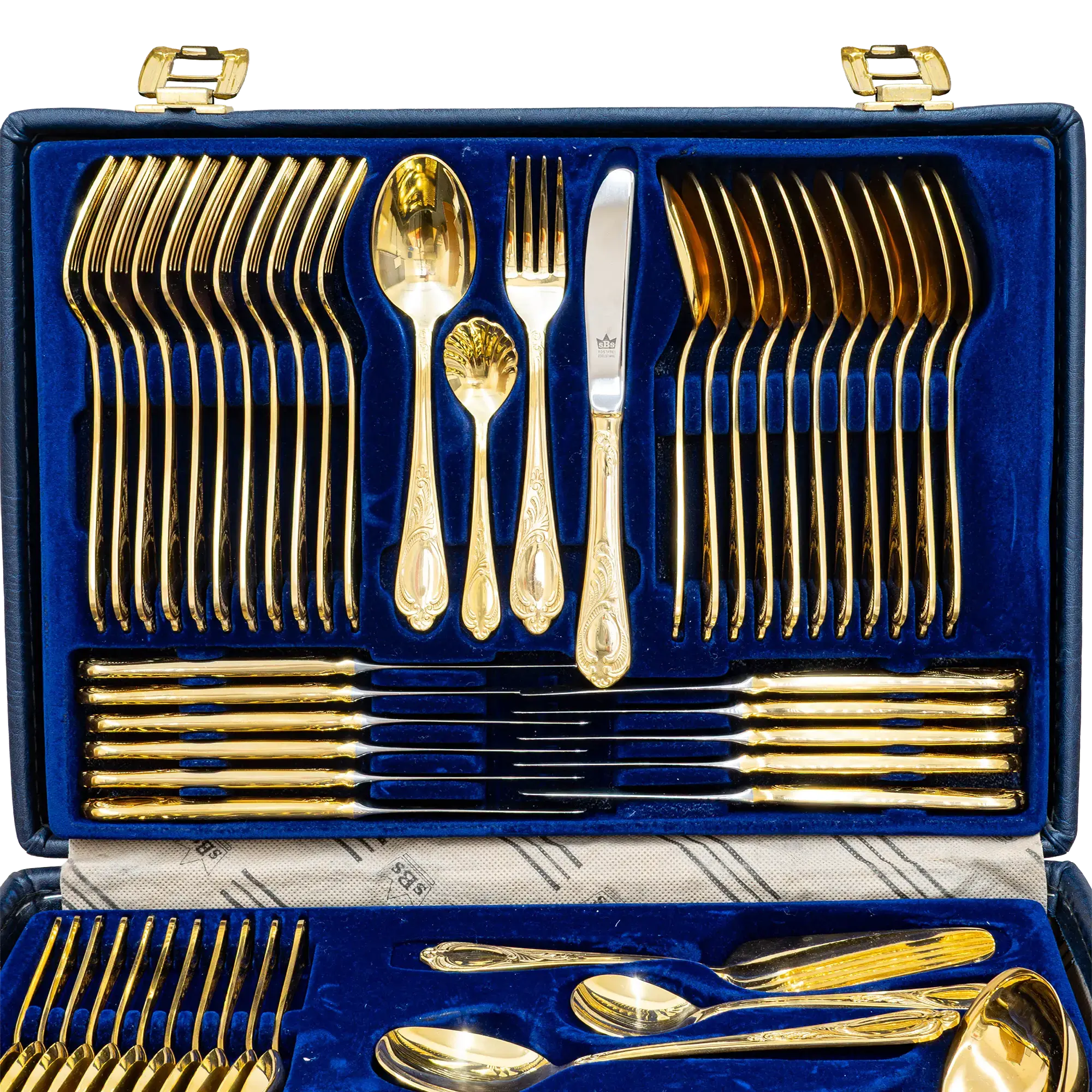 Solingen Bestecke 70pc Gold Plated Canteen Cutlery Set