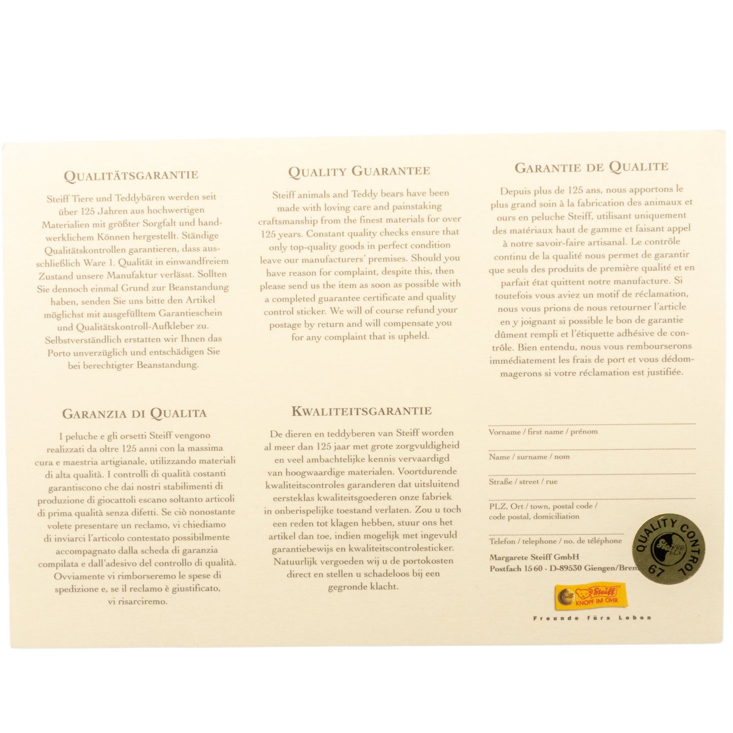 Royal Crown Derby Steiff Limited Edition Bear Mohair Collectible Charterwells