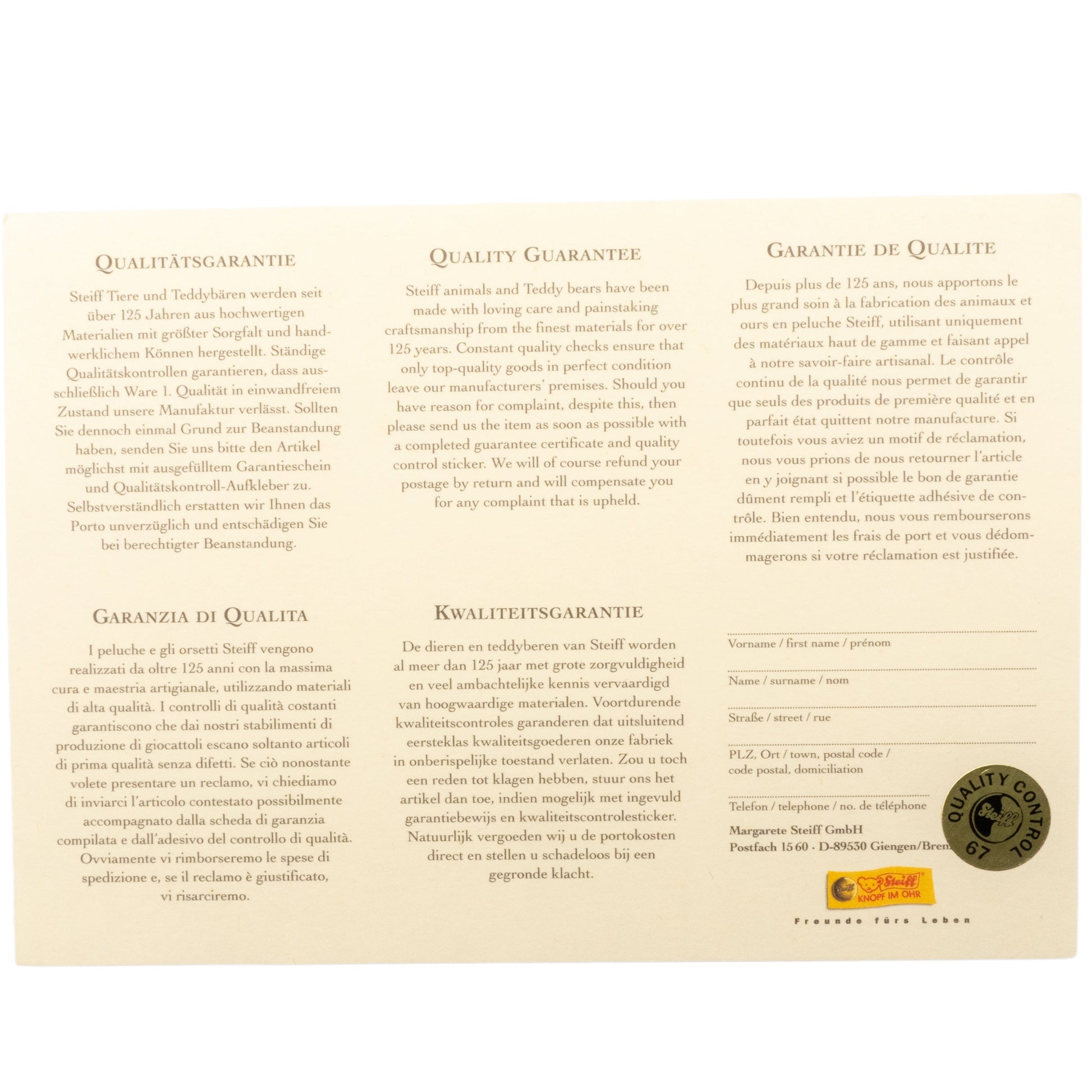 Royal Crown Derby Steiff Limited Edition Bear Mohair Collectible Charterwells