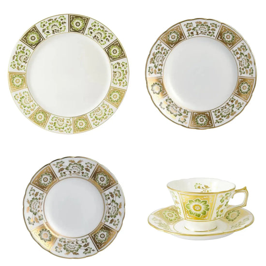 Royal Crown Derby Green Panel 20pc Set Charterwells