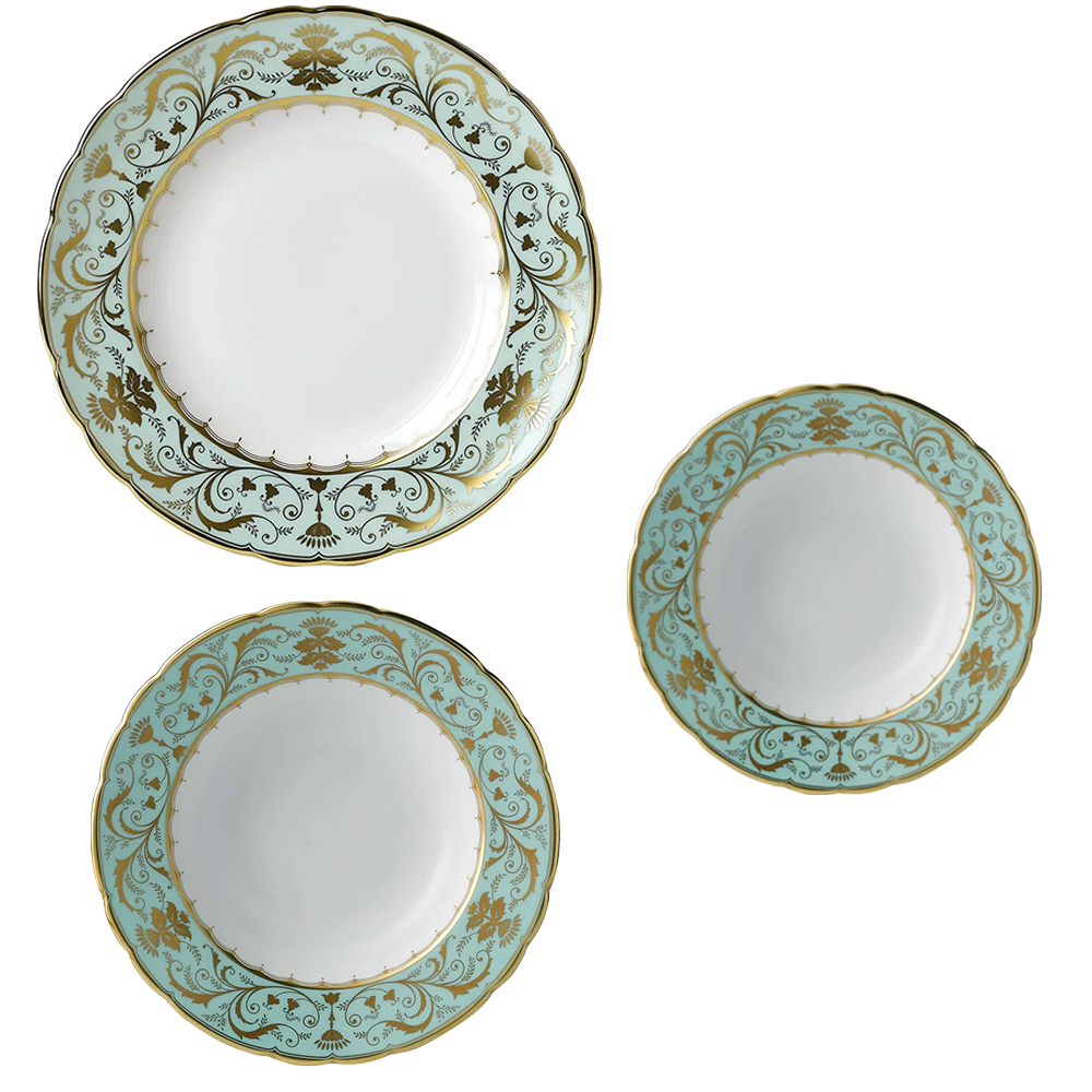 Royal Crown Derby Darley Abbey 18pc Plate Set Bone China Dinnerware Charterwells