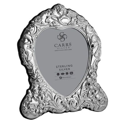 carrs sterling silver traditional 6x5 heart photo frame ba18 - Charterwells