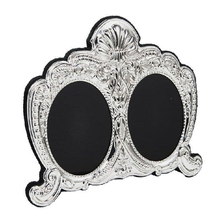 carrs sterling silver traditional double photo frame ba83 - Charterwells