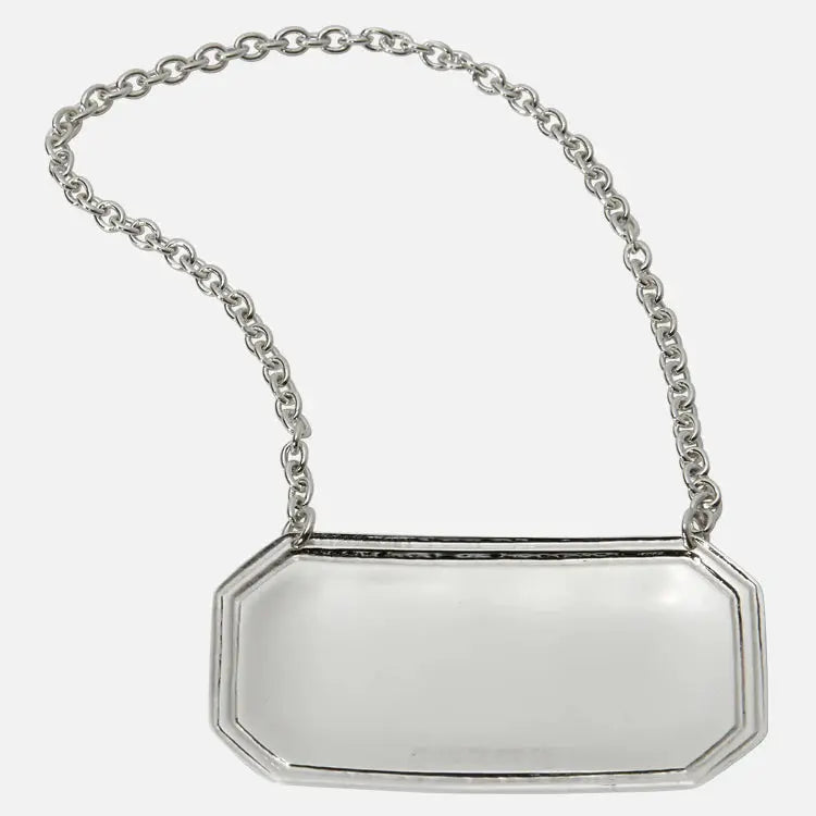 sterling silver octagonal decanter label - Charterwells