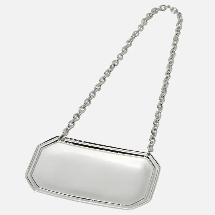 sterling silver octagonal decanter label - Charterwells
