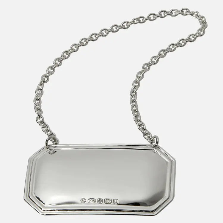 sterling silver octagonal decanter label - Charterwells