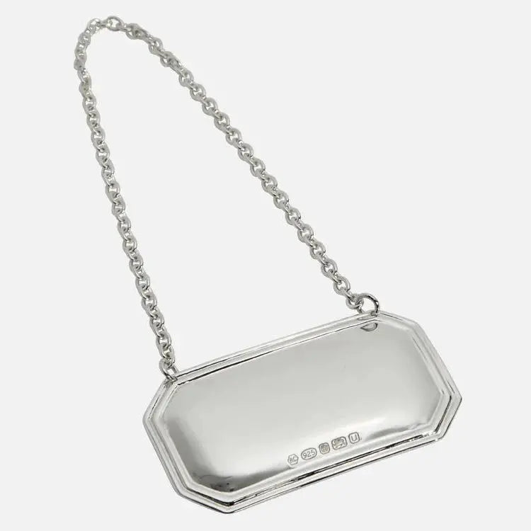sterling silver octagonal decanter label - Charterwells