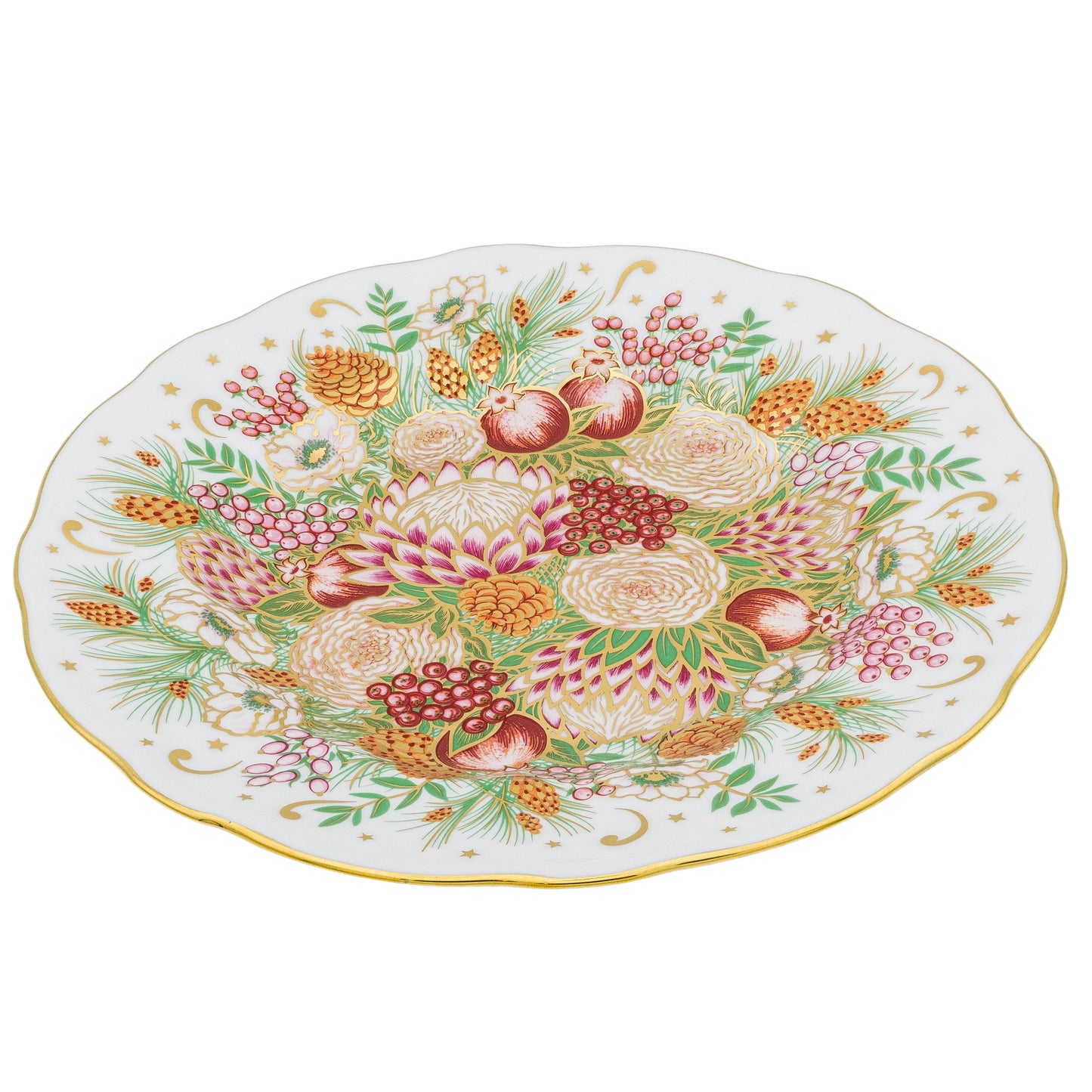 Royal Crown Derby Holiday 7" Bouquet Plate Bone China Royal Crown Derby