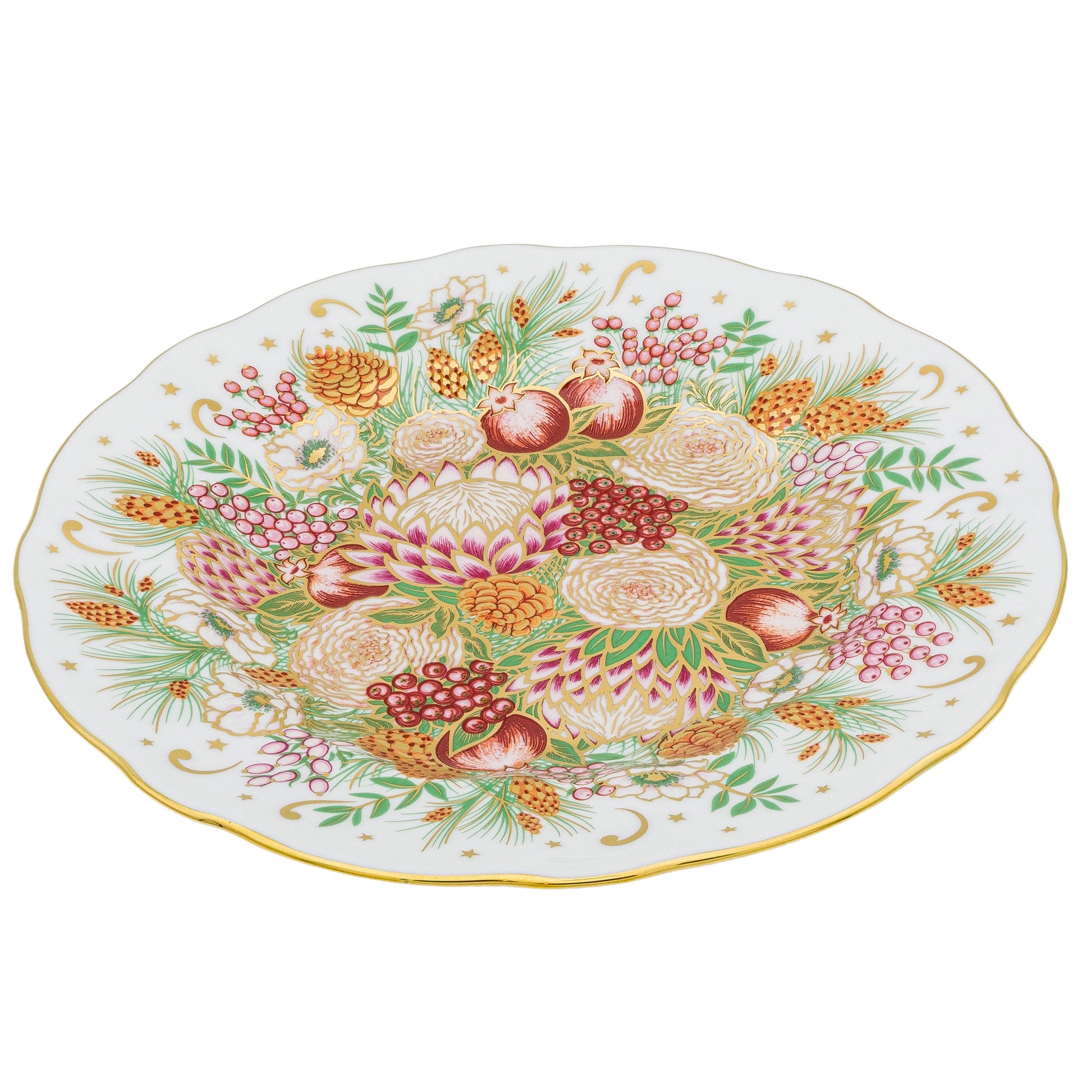 Royal Crown Derby Holiday 7" Bouquet Plate Bone China Royal Crown Derby