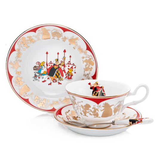 English Ladies Disney Alice in Wonderland Queen of Hearts Tea Set