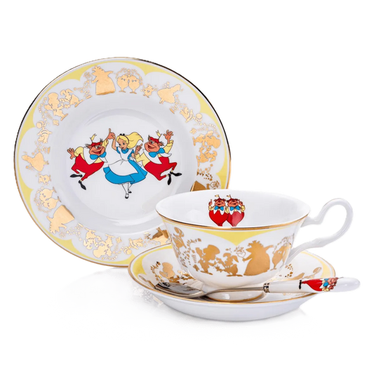 English Ladies Disney Alice in Wonderland Tweedledum & Tweedledee Tea Set