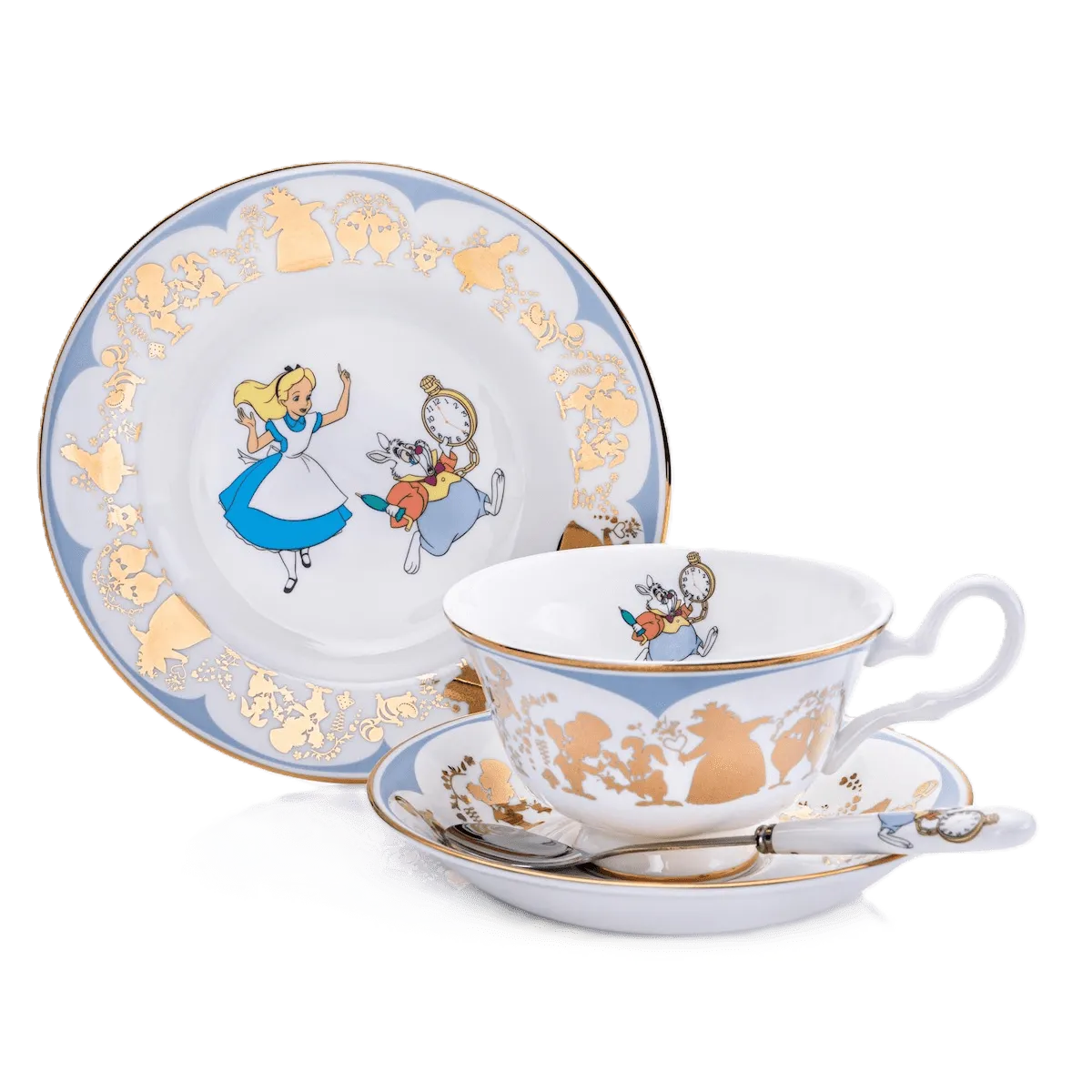 English Ladies Disney Alice in Wonderland White Rabbit Tea Set