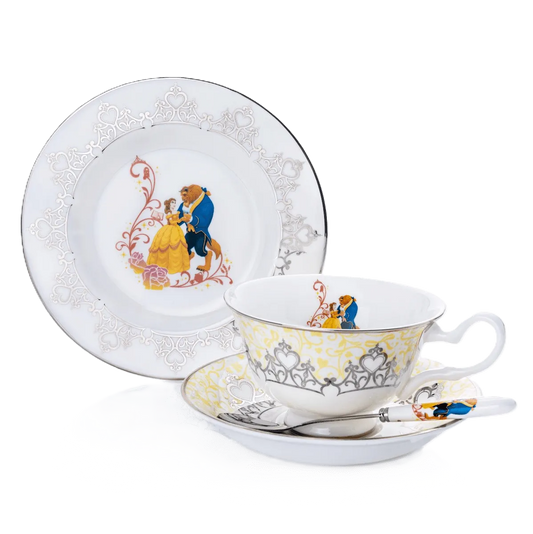 English Ladies Disney Beauty & the Beast Wedding 3pc Tea Set