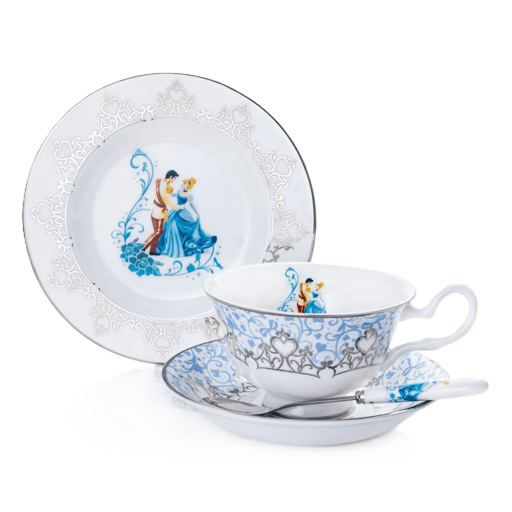 english ladies disney cinderella wedding 3pc tea set - Charterwells