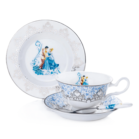 English Ladies Disney Cinderella Wedding 3pc Tea Set